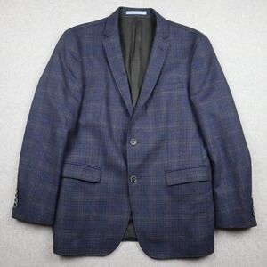 Sand Copenhagen Blazer Mens 50 Wool Angelico Super 100s Blue Plaid Jacket Coat